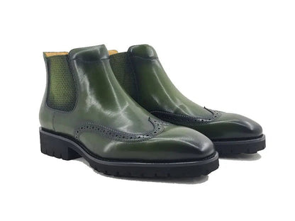 Kb Lug Sole Chelsea Boot Wingtip Toe Calf Leather Kb515 - 13 Boots by Carrucci Shoes – Don't Panic Shoes