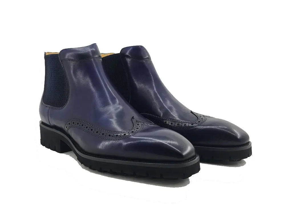 Kb Lug Sole Chelsea Boot Wingtip Toe Calf Leather Kb515 - 13 Boots by Carrucci Shoes – Don't Panic Shoes