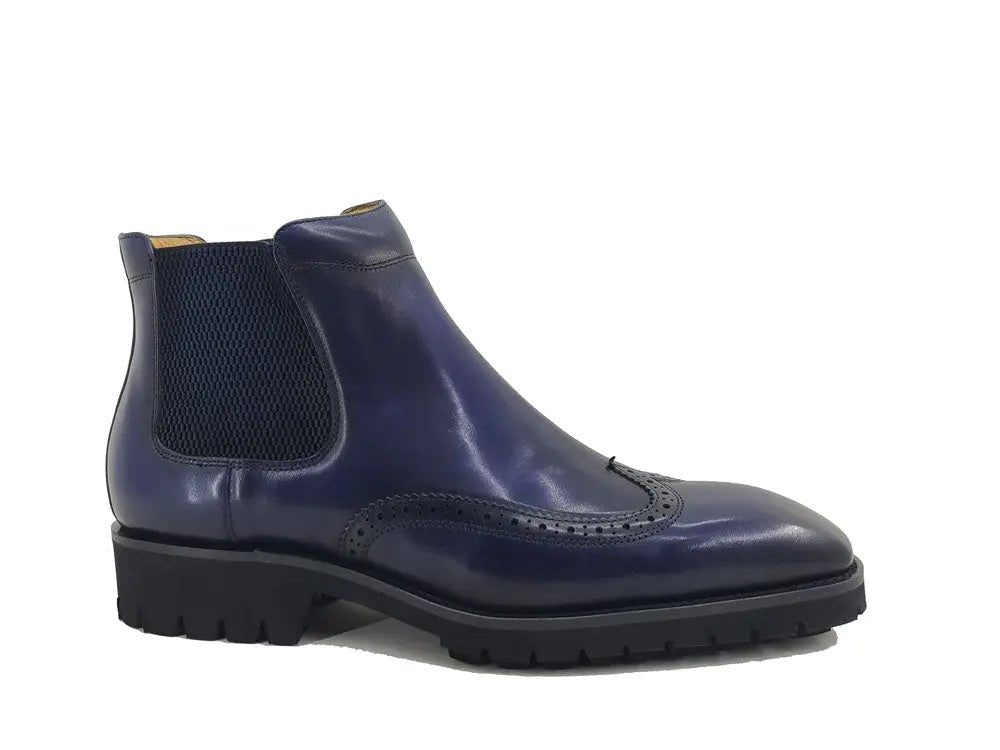 Kb Lug Sole Chelsea Boot Wingtip Toe Calf Leather Kb515 - 13 Boots by Carrucci Shoes – Don't Panic Shoes