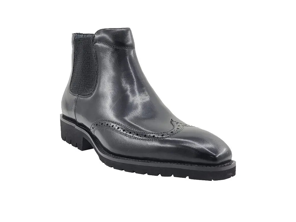 Kb Lug Sole Chelsea Boot Wingtip Toe Calf Leather Kb515 - 13 Boots by Carrucci Shoes – Don't Panic Shoes