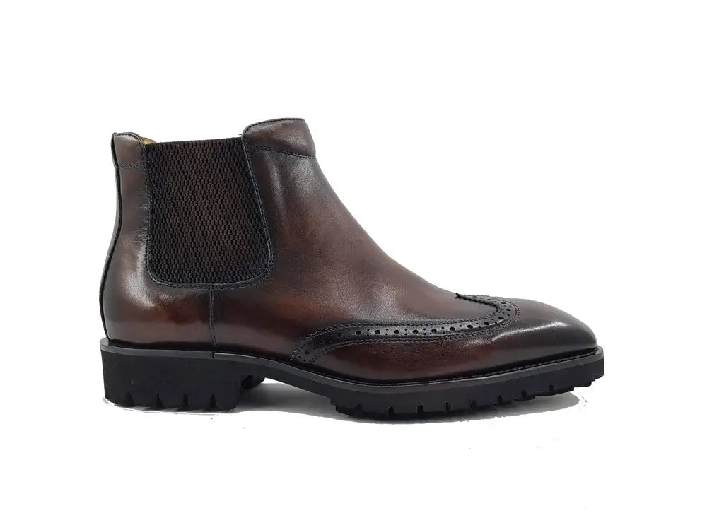 Kb Lug Sole Chelsea Boot Wingtip Toe Calf Leather Kb515 - 13 Boots by Carrucci Shoes – Don't Panic Shoes