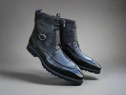 Kb Rugged Split Toe Lace Up Boot Leather Boot Kb480 - 03 Boots by Carrucci Shoes – Don't Panic Shoes