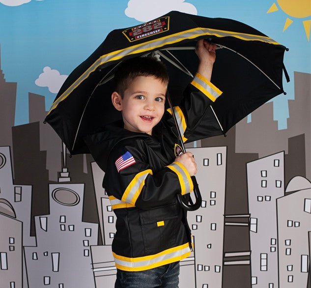 Kids 282 F.D.U.S.A. Firechief Umbrella - Black Umbrellas by Western Chief Kids' – Don't Panic Shoes