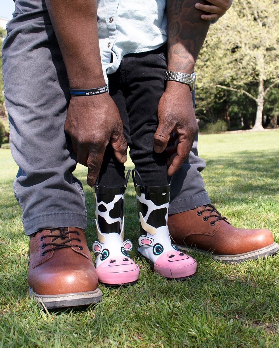 Kids Colbie Cow Rain Boot - Black Rain Boots by Western Chief Kids' – Don't Panic Shoes