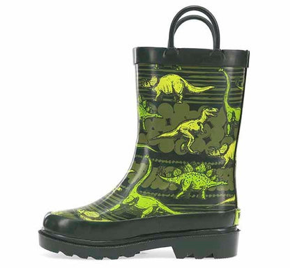 Kids Dino Quest Rain Boot - Olive Rain Boots by Western Chief Kids' – Don't Panic Shoes
