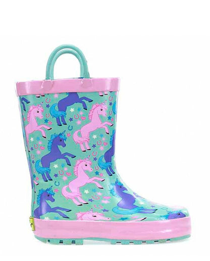Kids Lucky Unicorn Rain Boot - Turquoise Rain Boots by Western Chief Kids' – Don't Panic Shoes