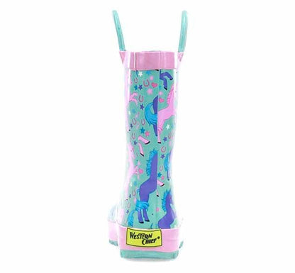 Kids Lucky Unicorn Rain Boot - Turquoise Rain Boots by Western Chief Kids' – Don't Panic Shoes