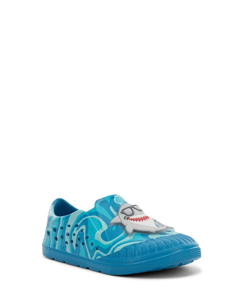 Kids Parker Shark Slip On - Blue Sandals by Western Chief Kids' – Don't Panic Shoes
