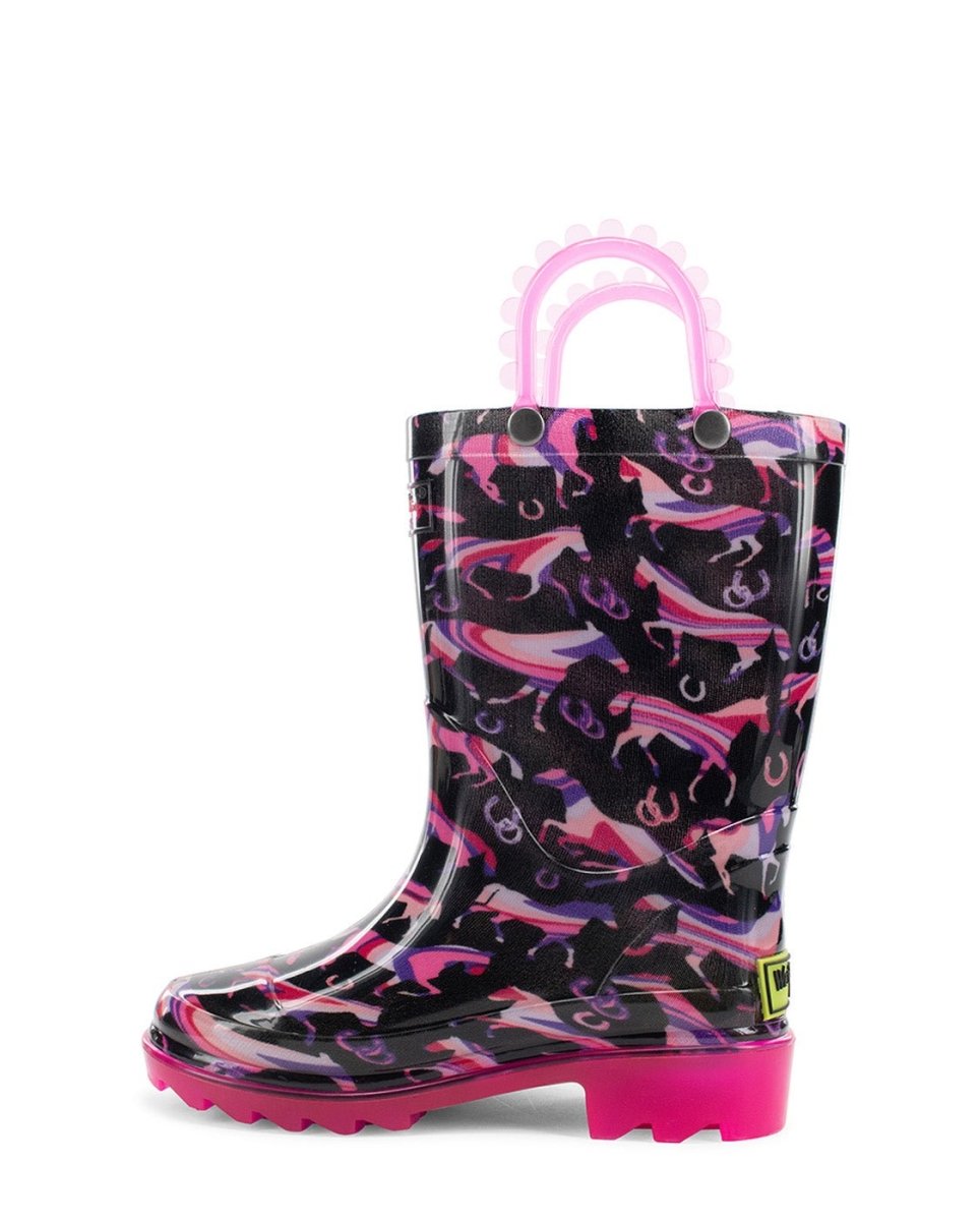 Kids Pastel Pastures Lighted Rain Boot - Black Rain Boots by Western Chief Kids' – Don't Panic Shoes