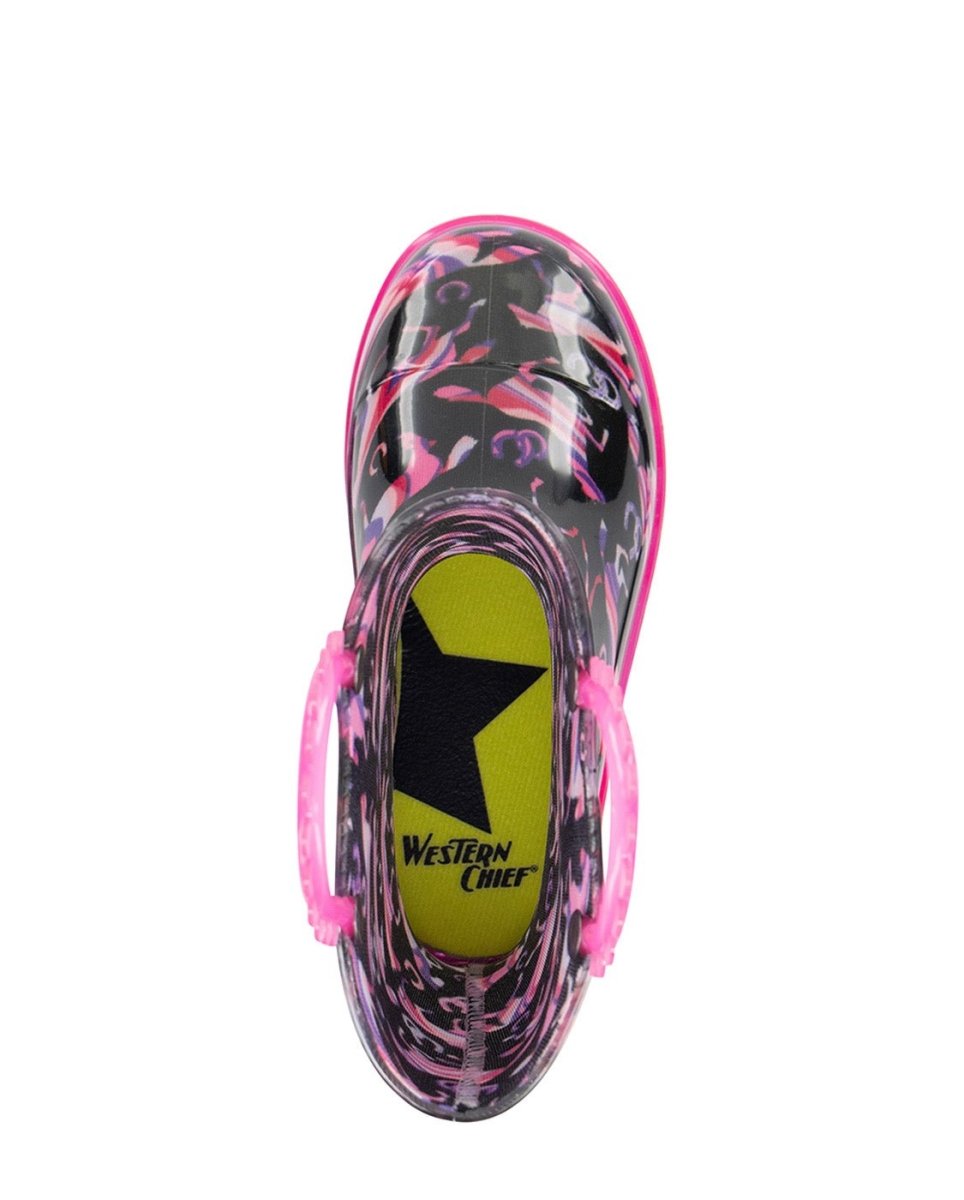 Kids Pastel Pastures Lighted Rain Boot - Black Rain Boots by Western Chief Kids' – Don't Panic Shoes