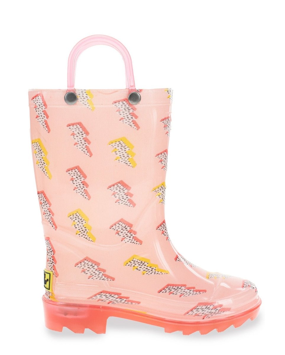 Kids Pink Lightning Lighted Rain Boot - Pink Rain Boots by Western Chief Kids' – Don't Panic Shoes