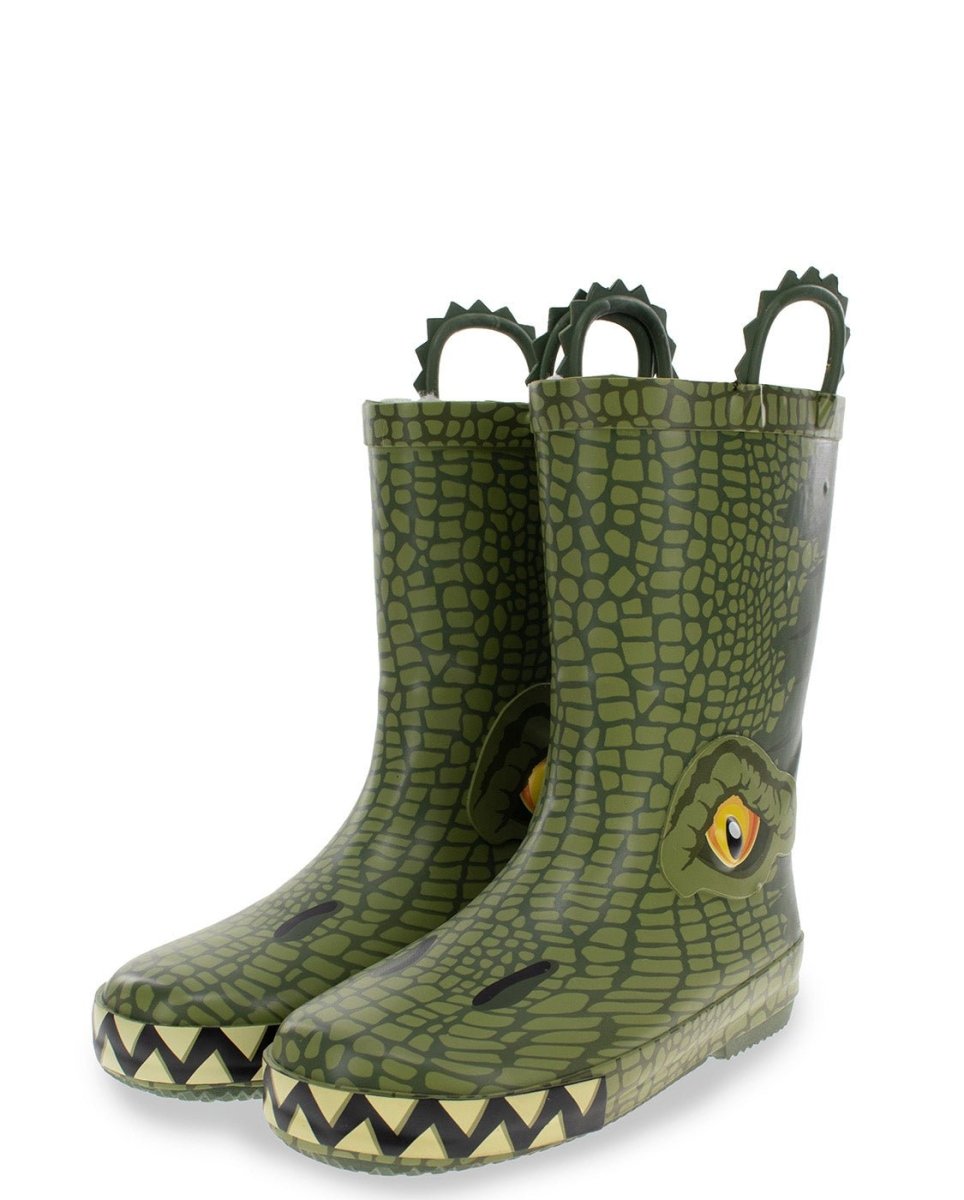 Kids Prehistoric Rex Faux Fur Rain Boot - Olive Rain Boots by Western Chief Kids' – Don't Panic Shoes