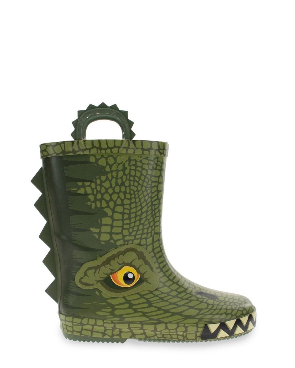 Kids Prehistoric Rex Faux Fur Rain Boot - Olive Rain Boots by Western Chief Kids' – Don't Panic Shoes