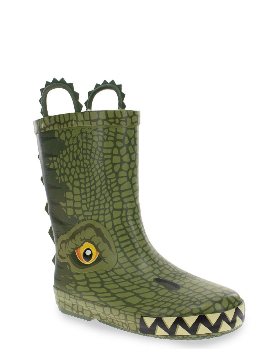 Kids Prehistoric Rex Faux Fur Rain Boot - Olive Rain Boots by Western Chief Kids' – Don't Panic Shoes