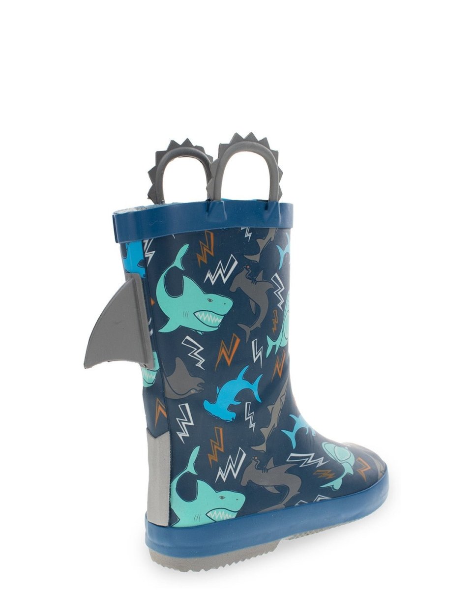 Kids Shark Bolt Faux Fur Rain Boot - Navy Rain Boots by Western Chief Kids' – Don't Panic Shoes