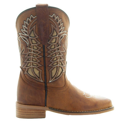 Kids' Tan Country Boots | Everyday Western Boots For Kids (K3007ru) Cowboy Boots by Soto Boots – Don't Panic Shoes