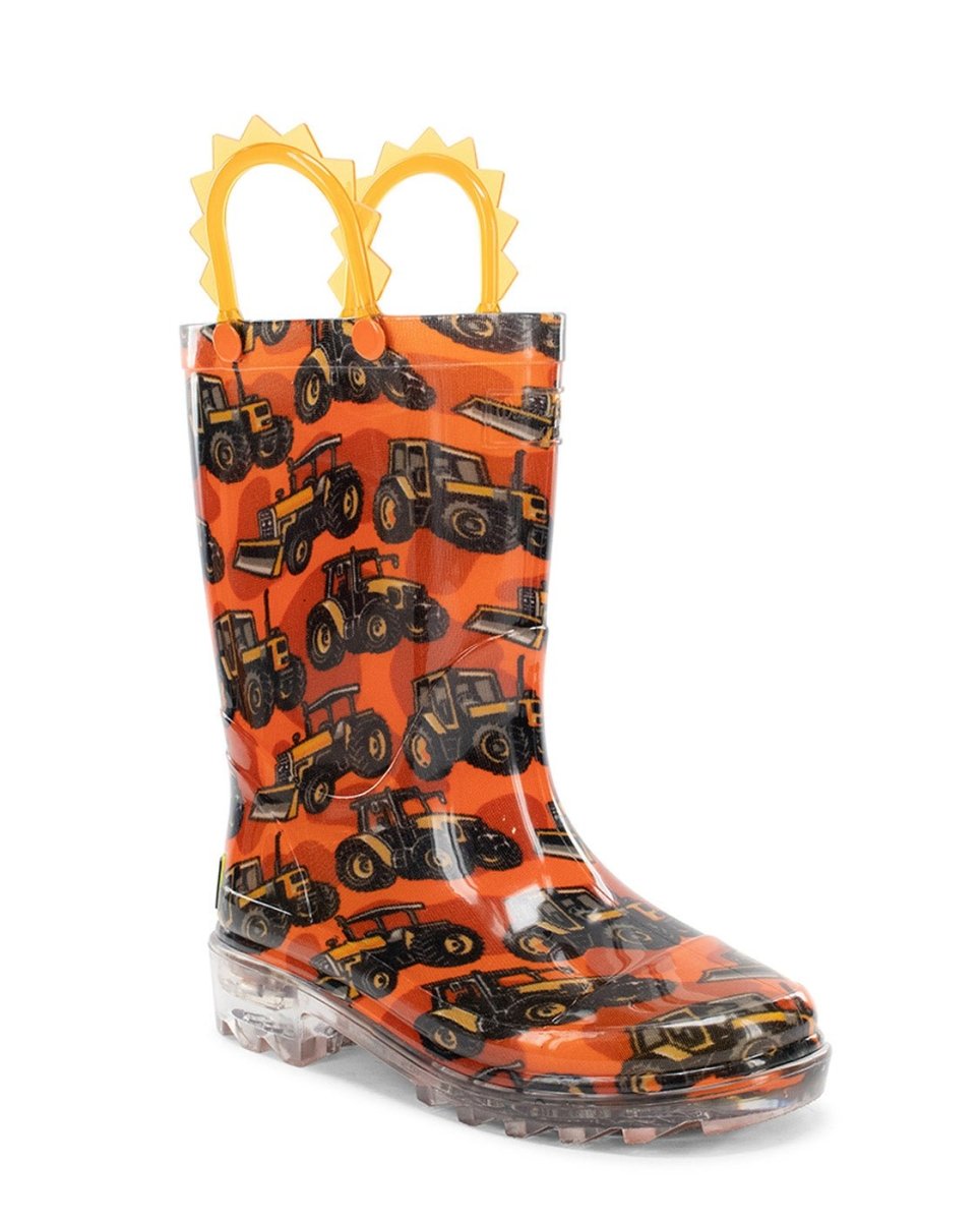 Kids Tractors Lighted Rain Boot - Orange Rain Boots by Western Chief Kids' Sale – Don't Panic Shoes