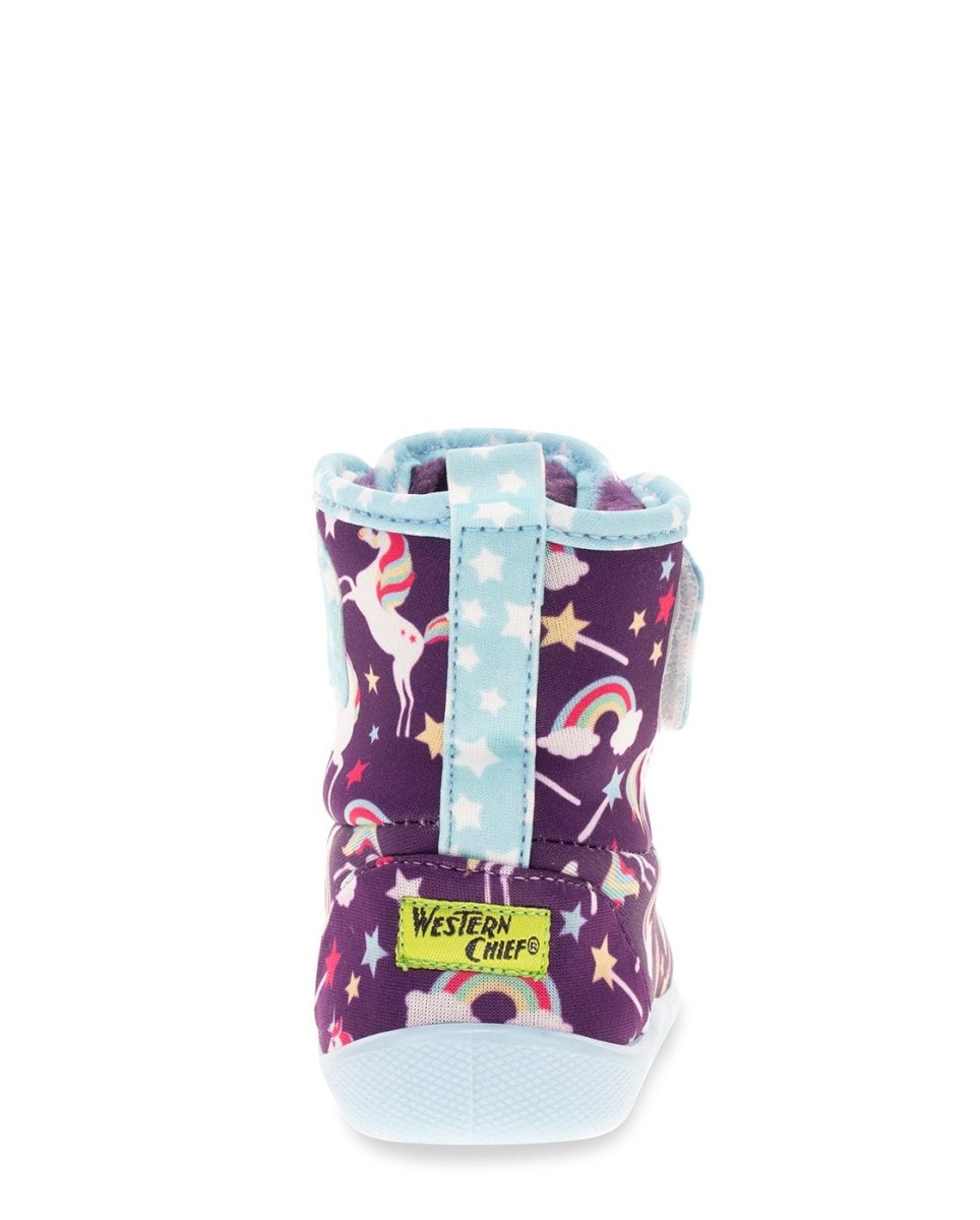 Kids Unicorn Dreams Baby Boot - Purple Slippers by Western Chief Kids' Sale – Don't Panic Shoes