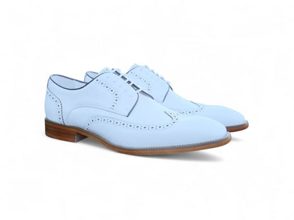 KS Blucher Style Wingtip Oxford Men’s Calfskin Leather Ks509 - 43 Shoes by Carrucci Shoes – Don't Panic Shoes