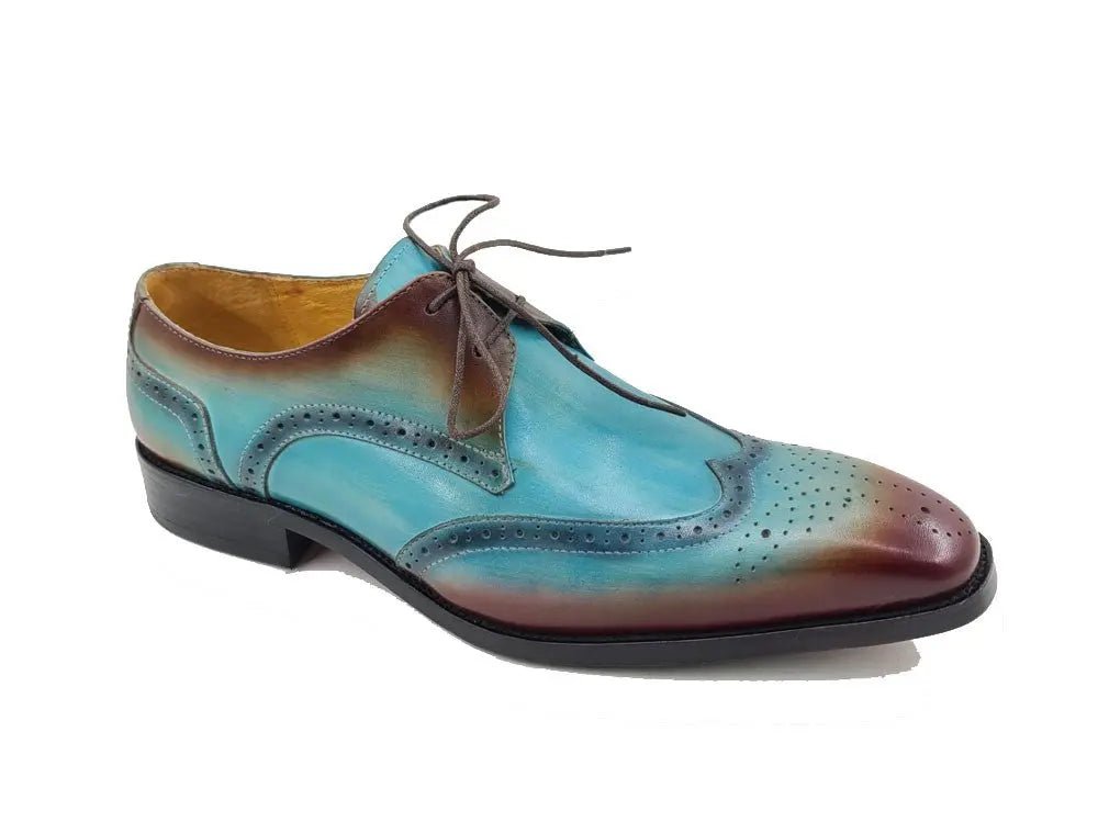 Ks Two Tone Wing Tip Blucher Oxford Calfskin Ks503 - 69t Shoes by Carrucci Shoes – Don't Panic Shoes