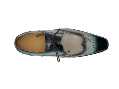 Ks Two Tone Wing Tip Blucher Oxford Calfskin Ks503 - 69t Shoes by Carrucci Shoes – Don't Panic Shoes