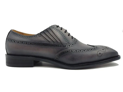 Ks Wingtip Slip On Oxford Classic Leather Ks509 - 18 Shoes by Carrucci Shoes – Don't Panic Shoes