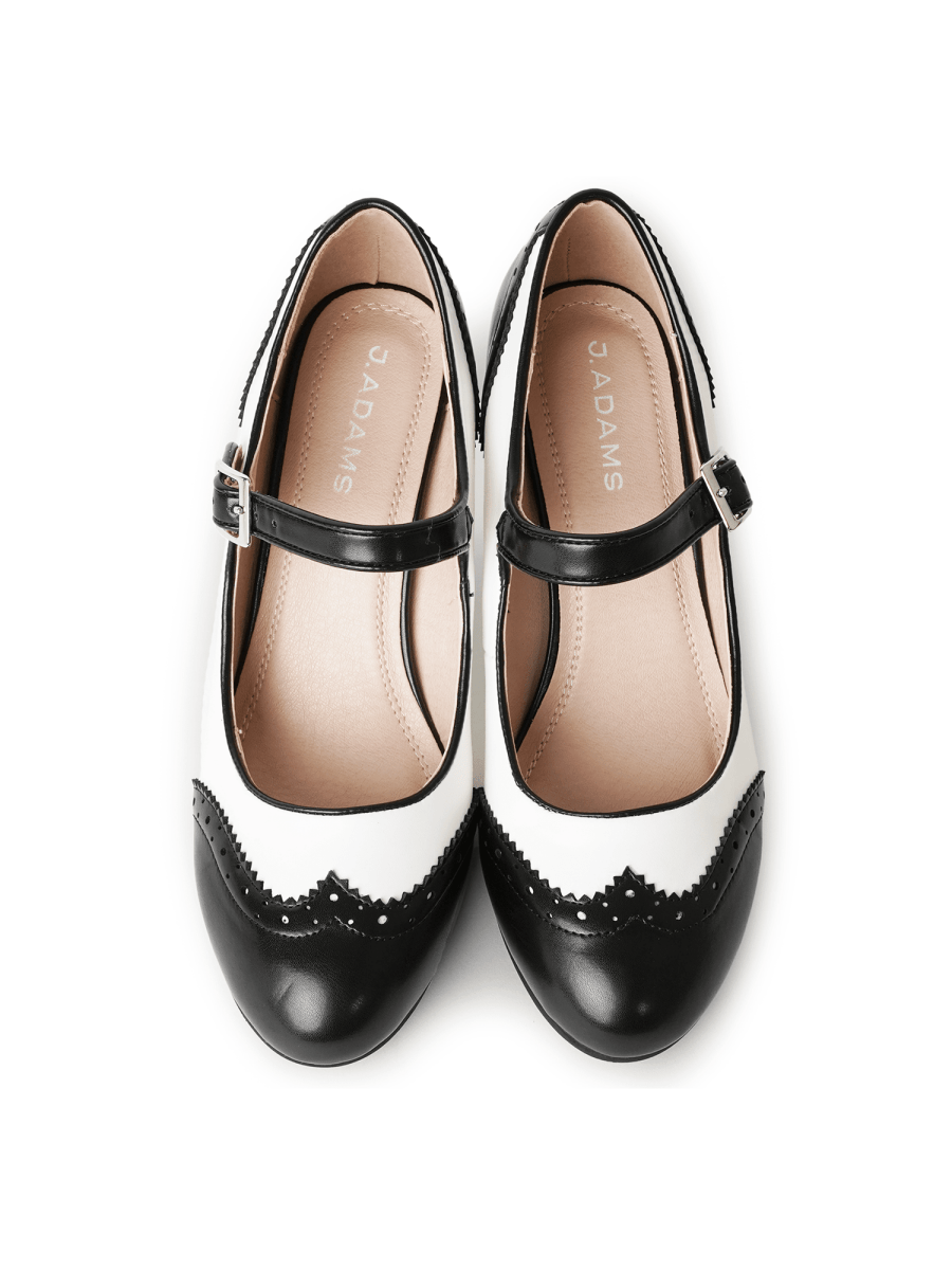 Kym | Black/White Heels by J.Adams – Don't Panic Shoes