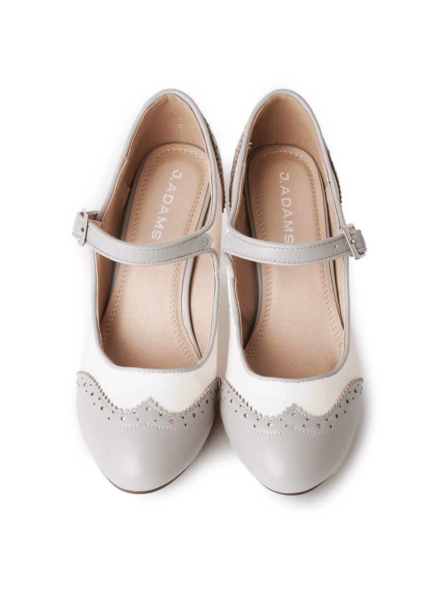 Kym | Grey/Cream Heels by J.Adams – Don't Panic Shoes