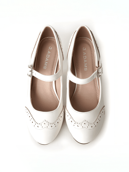 Kym | White Heels by J.Adams – Don't Panic Shoes