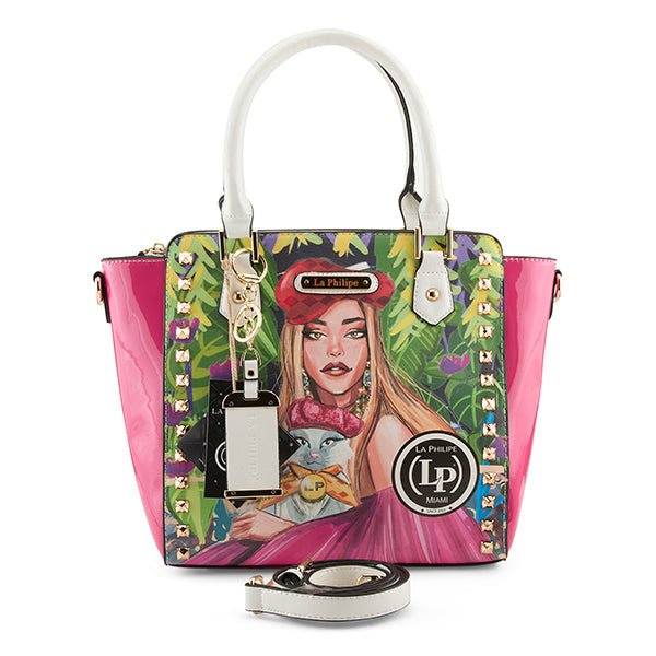 La Philipe Blooming Garden Women's Leather Satchel Bag Lp1022 17 Handbags by La Philipe – Don't Panic Shoes