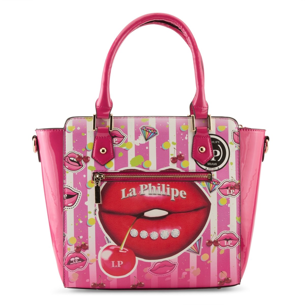 La Philipe Juicy LipS Handbag Satchel Women’s Leather Pink Lp1022 18 Handbags by La Philipe – Don't Panic Shoes