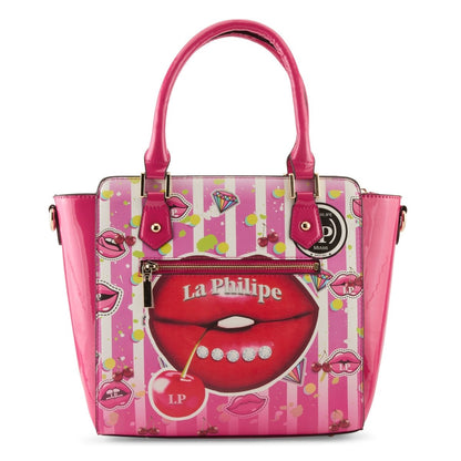 La Philipe Juicy LipS Handbag Satchel Women’s Leather Pink Lp1022 18 Handbags by La Philipe – Don't Panic Shoes