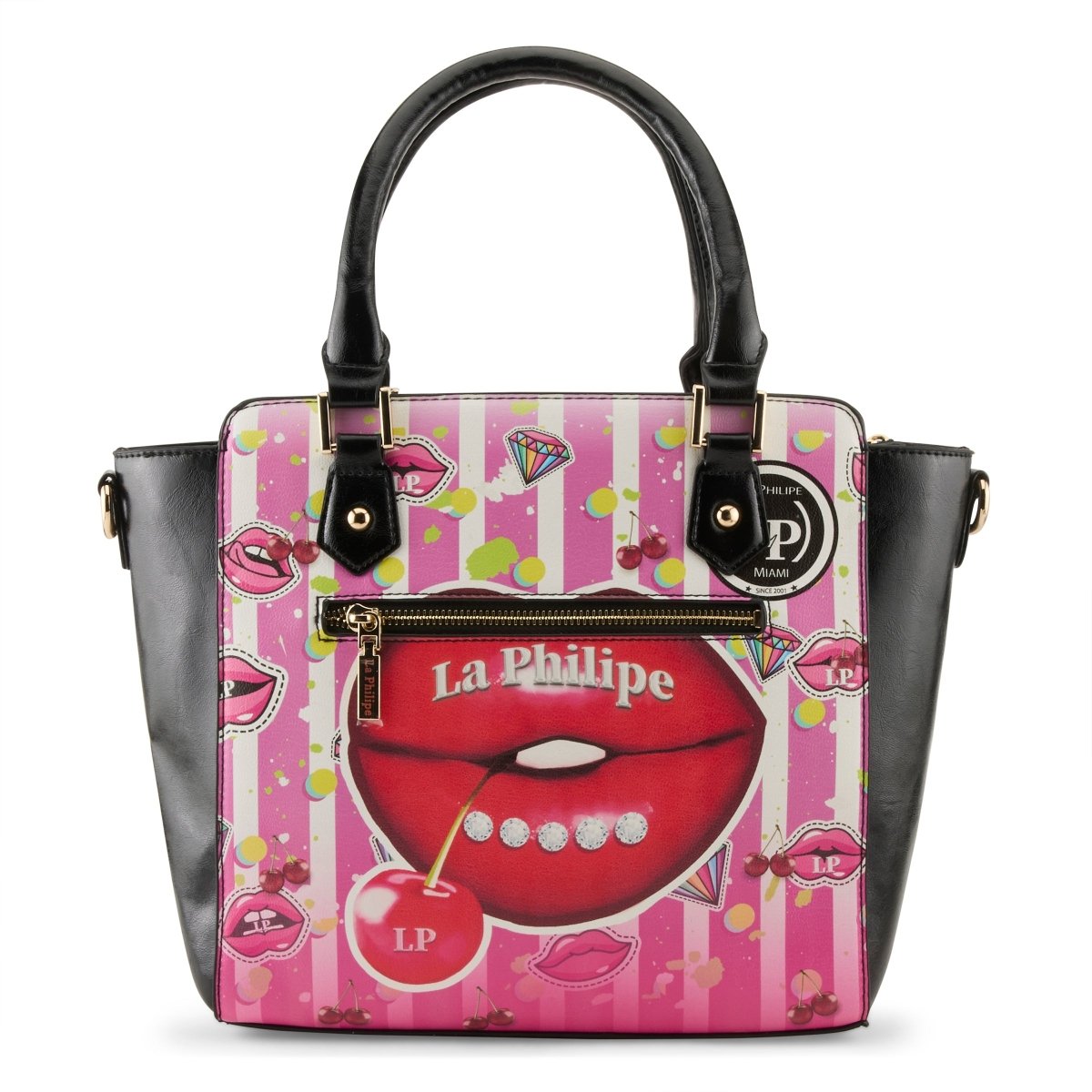 La Philipe Juicy LipS Handbag Satchel Women’s Leather Pink Lp1022 18 Handbags by La Philipe – Don't Panic Shoes
