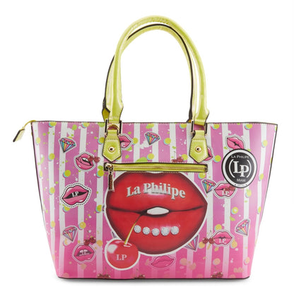 La Philipe Juicy LipS Handbag Tote Women’s Leather Pink Lp1021 18 Handbags by La Philipe – Don't Panic Shoes