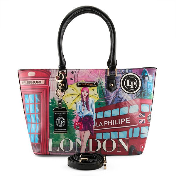 La Philipe Lp1021 11 Umbrella In London Handbag Tote Leather Handbags by La Philipe – Don't Panic Shoes