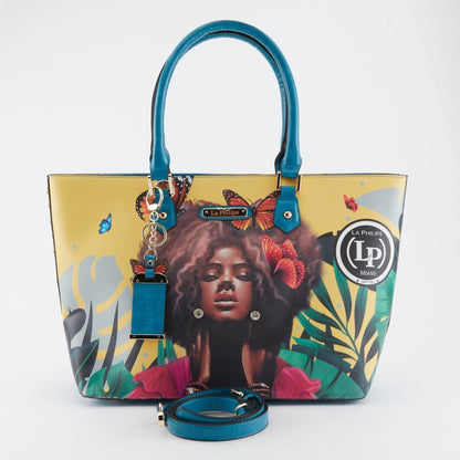 La Philipe Lp1021 12 Butterfly Fly Tote Yellow Leather Handbags by La Philipe – Don't Panic Shoes