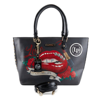 La Philipe Lp1021 16 Red Lips Handbag Tote Leather Handbags by La Philipe – Don't Panic Shoes