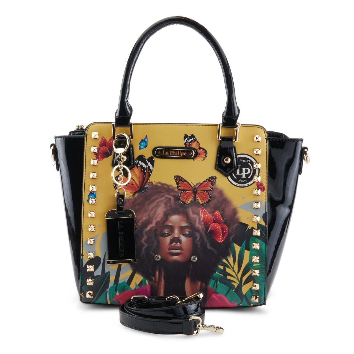 La Philipe Lp1022 12 Butterfly Fly Handbag Satchel Yellow Handbags by La Philipe – Don't Panic Shoes