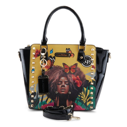La Philipe Lp1022 12 Butterfly Fly Handbag Satchel Yellow Handbags by La Philipe – Don't Panic Shoes