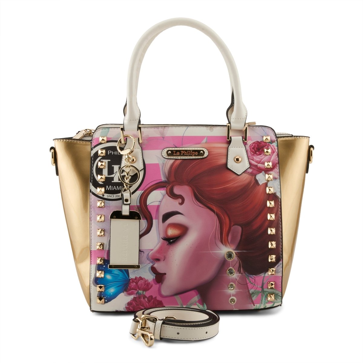 La Philipe Lp1022 14 Pink Beauty Handbag Satchel Leather Handbags by La Philipe – Don't Panic Shoes