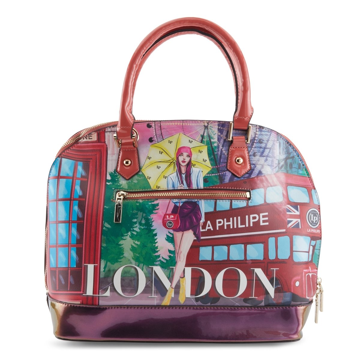 La Philipe Lp1027 11 Umbrella In London Handbag Oval Leather Handbags by La Philipe – Don't Panic Shoes