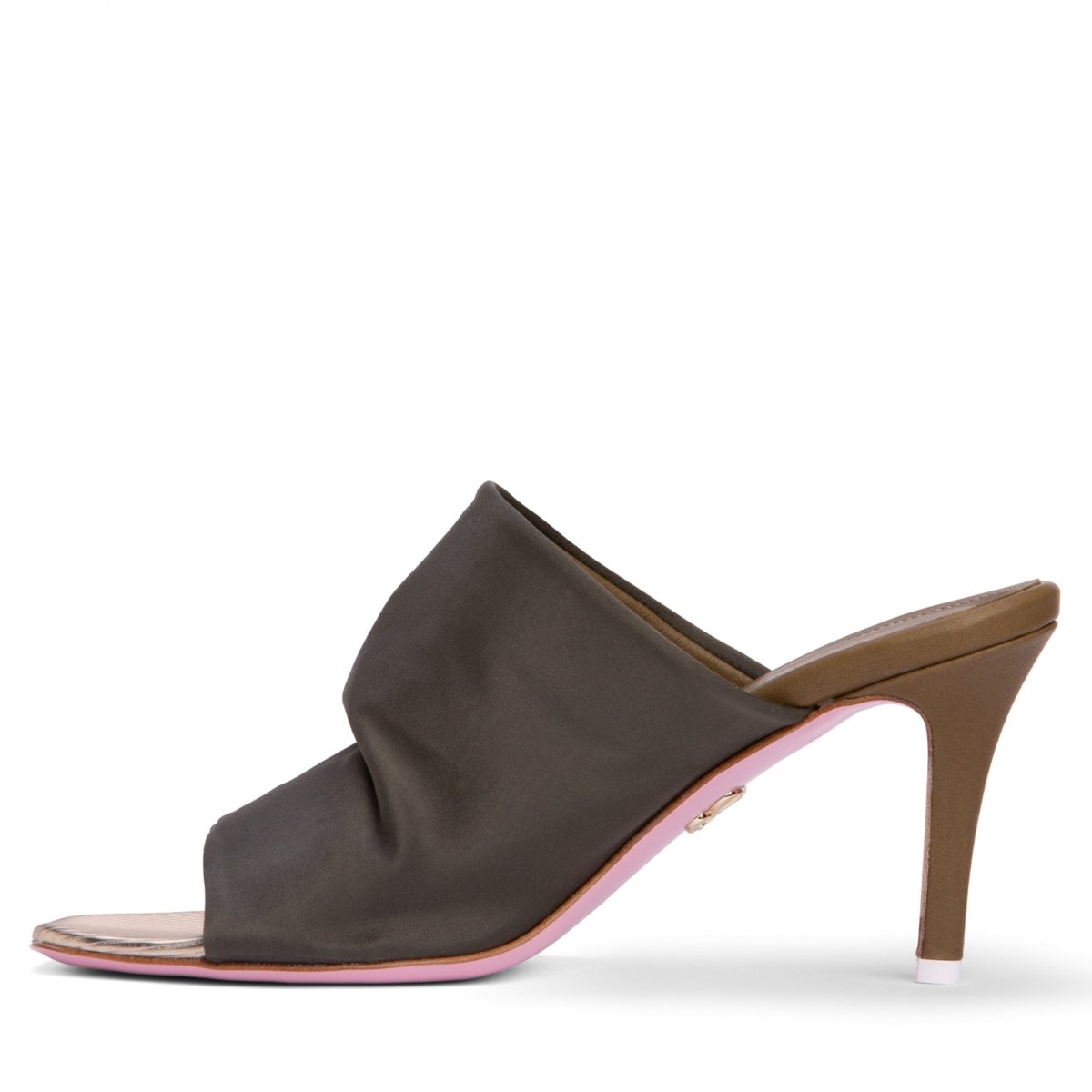 Lana Stretch Satin Heeled Sandal Leather Outsole Italy Sandals by Beautiisoles – Don't Panic Shoes