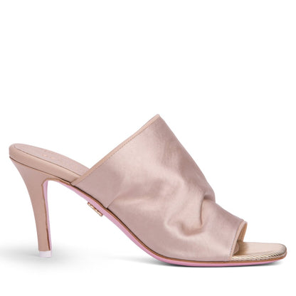 Lana Stretch Satin Heeled Sandal Women’S Leather Sole Italy Sandals by Beautiisoles – Don't Panic Shoes