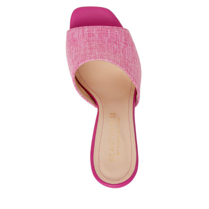 Larissa Linen Leather Sandal Handmade In Italy 89mm Heel Heels by Beautiisoles – Don't Panic Shoes