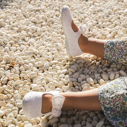 Laura White Adjustable Velcro Non Slip Rubber Soles Spain Core by Childrenchic – Don't Panic Shoes