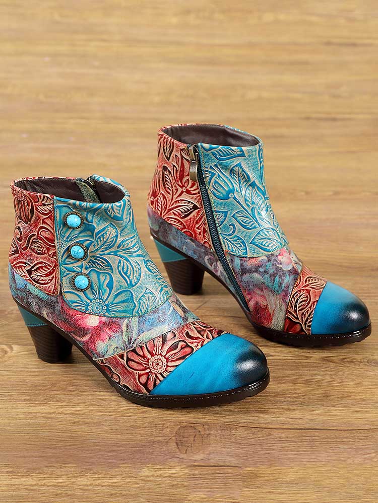 Leanna Vintage Handmade Ankle Boots ankle boots by Colorstepshoes – Don't Panic Shoes