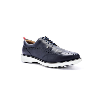 Legacy Love Spikeless Golf Shoes Leather Navy Blue Spikeless Golf Shoes by Boxtogolf – Don't Panic Shoes