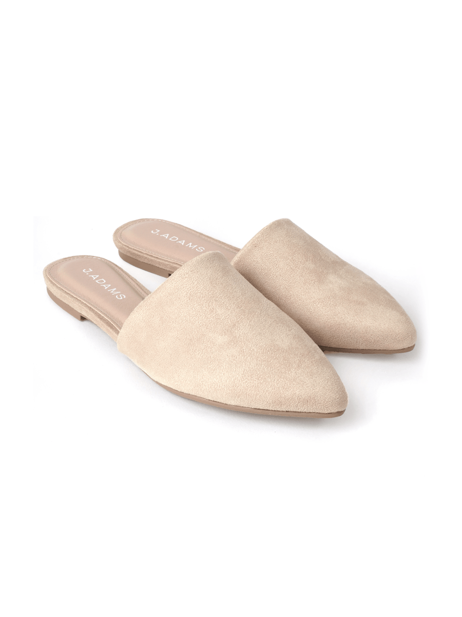 Lennox | Beige Suede Flats by J.Adams – Don't Panic Shoes