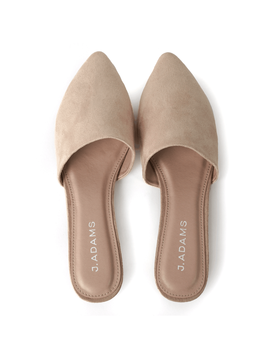 Lennox | Beige Suede Flats by J.Adams – Don't Panic Shoes