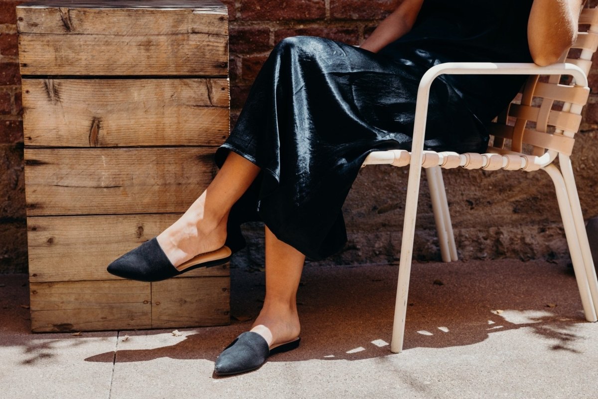Lennox | Black Suede Flats by J.Adams – Don't Panic Shoes